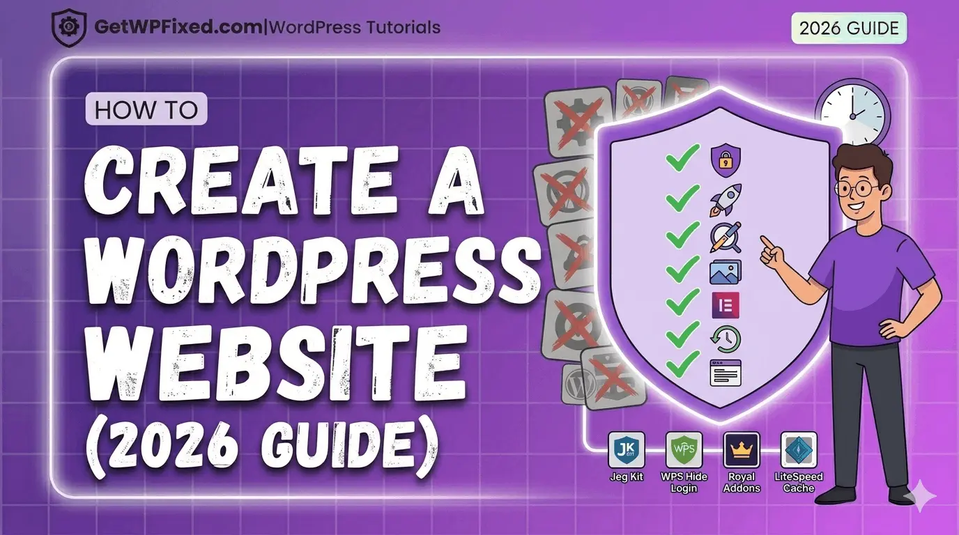 Step-by-step guide showing how to create a professional WordPress website with Hello Elementor and Jeg Kit 2026