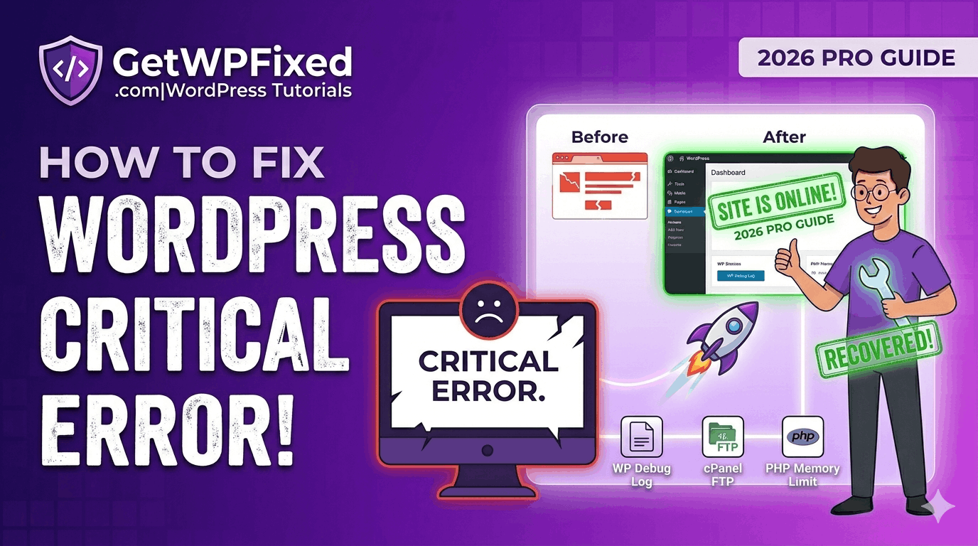 Dattatraya from GetWPFixed showing how to recover a crashed website and fix WordPress critical error