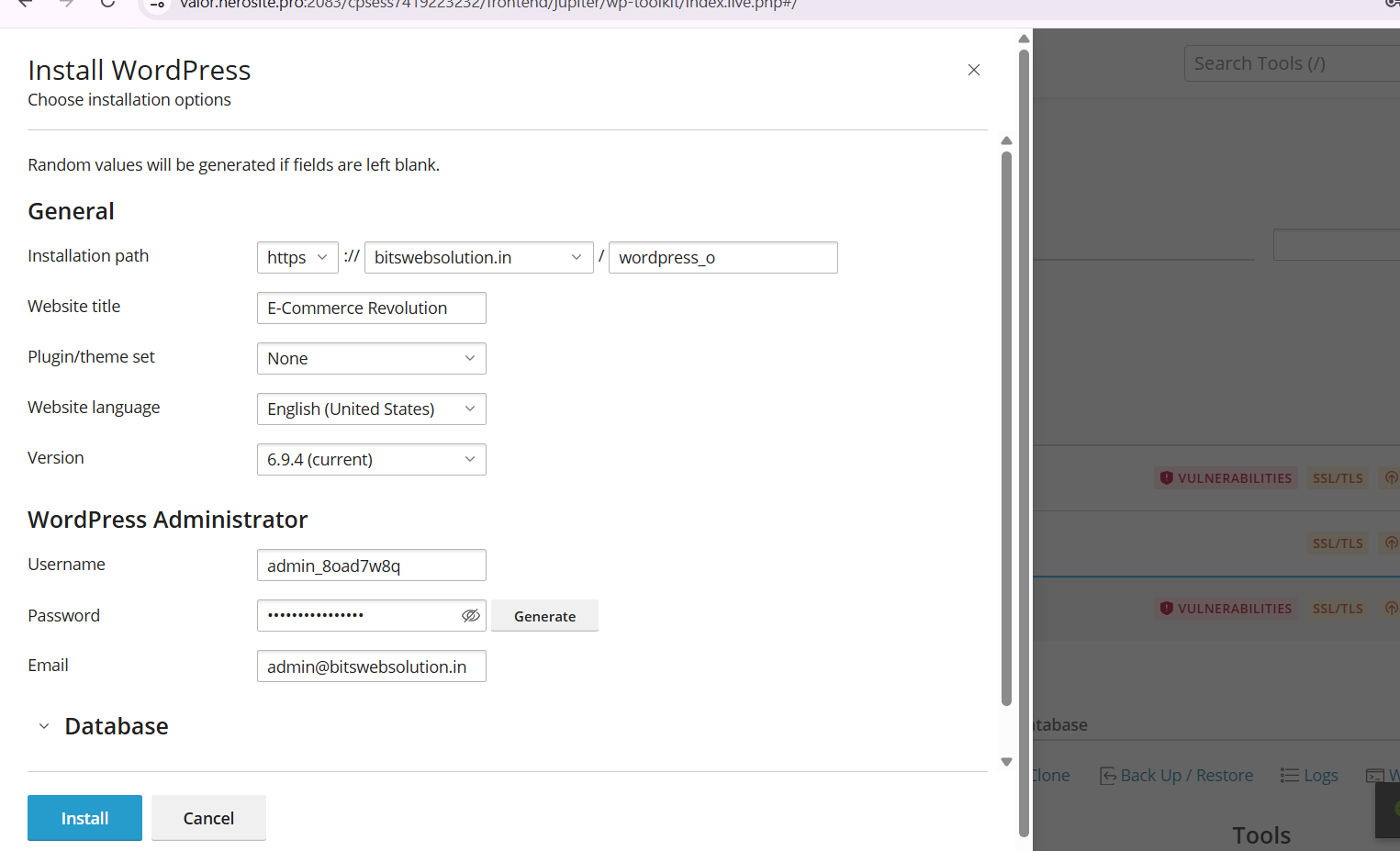 WordPress Installation In MilesWeb